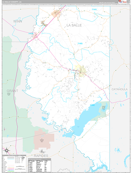 La Salle County, LA Wall Map